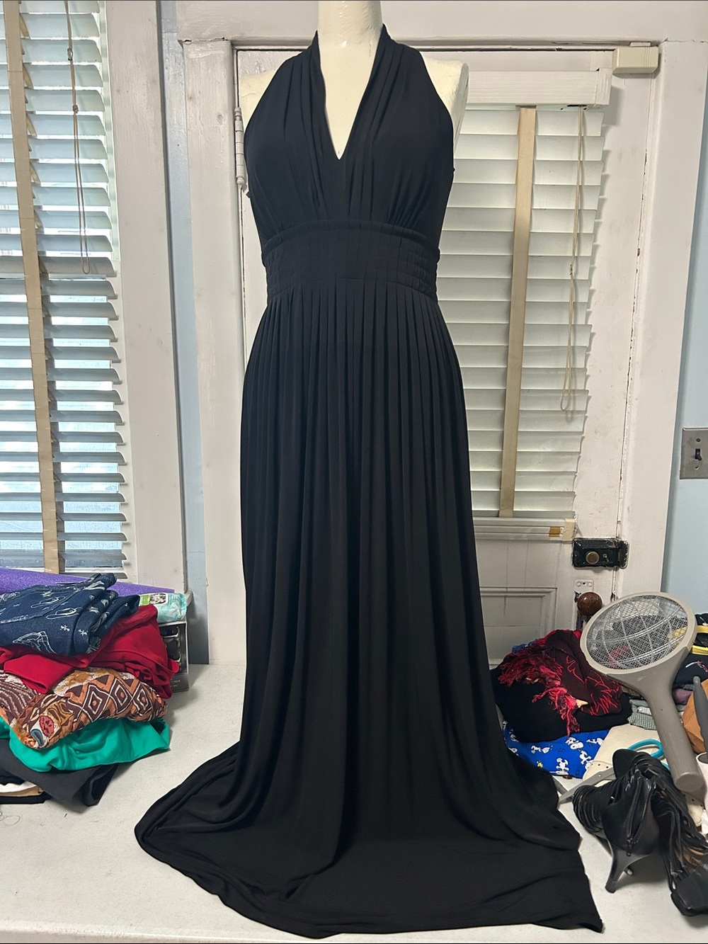 Calvin Klein Black Halter Maxi Dress